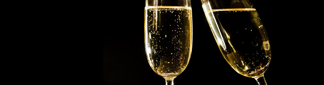 Champagne Glasses on a Black Background